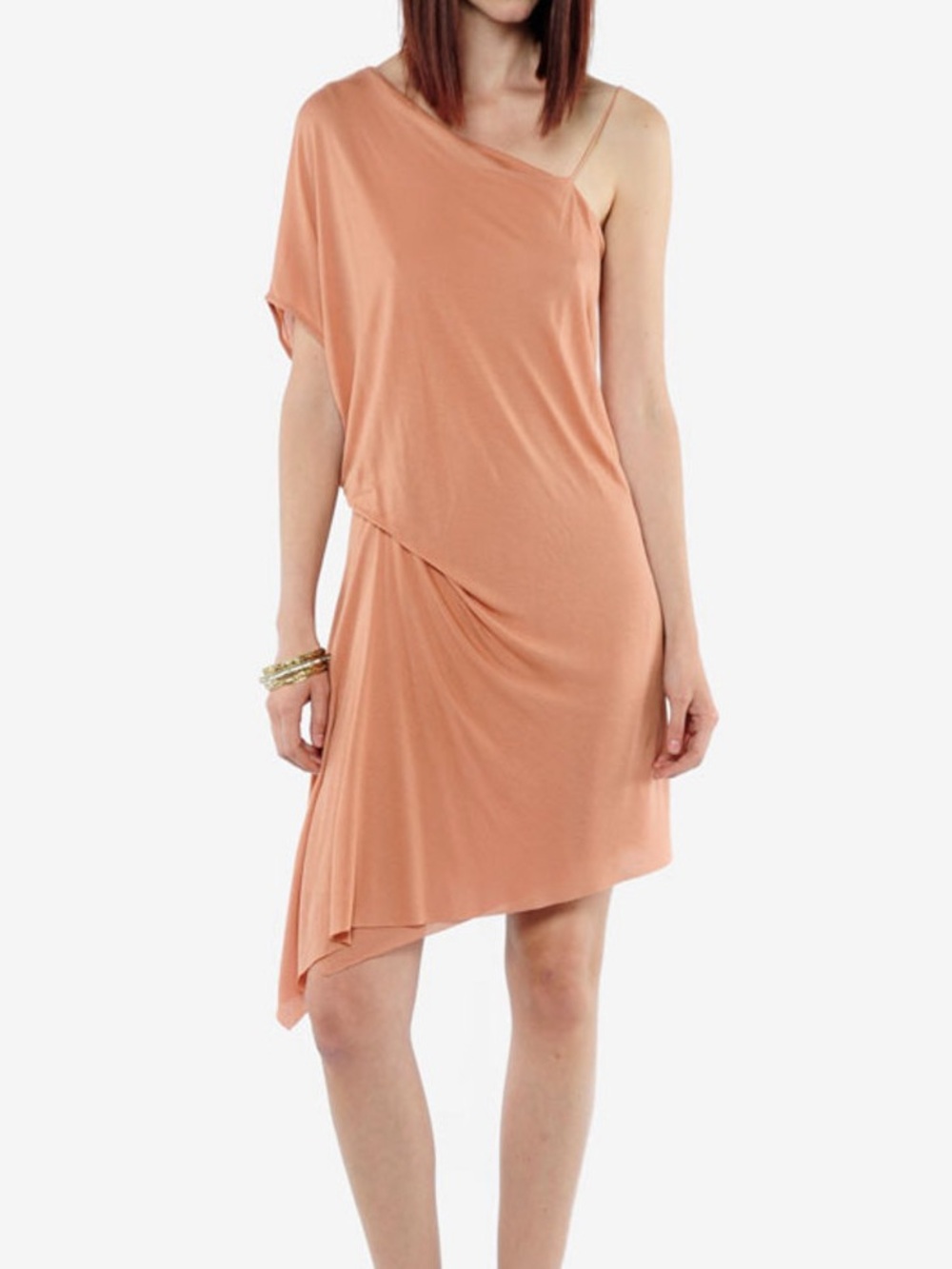 Helmut Lang Asymmetrical Orange
Jersey Dress One Shoulder